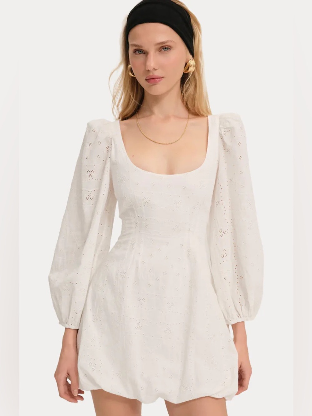 NWOT For Love And Lemons Handkerchief Mini Dress in White Sz Small